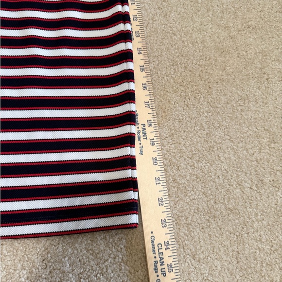 LEOTA STITCH FIX Auburn Textured Knit Skirt Navy Striped Pencil Skirt Size Small - Picture 6 of 6